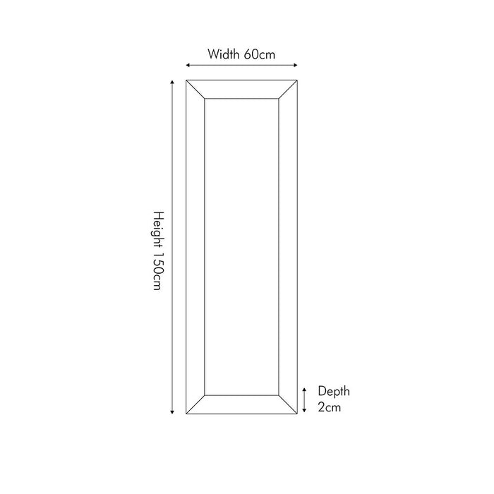 Mirrored Glass Rectangular Floor Mirror – Contemporary Bevel-Edged Design