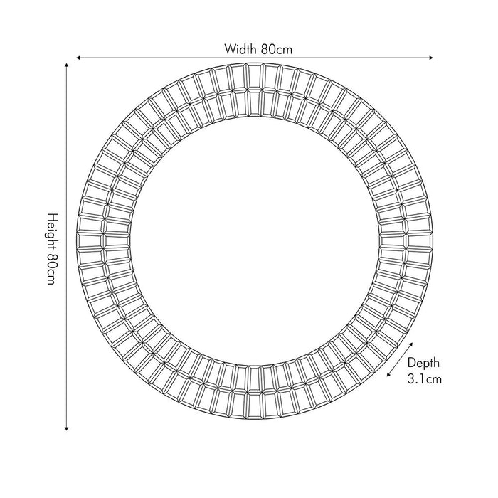 Mirrored Glass Tile Round Wall Mirror – Glamorous Multiple Tile Frame