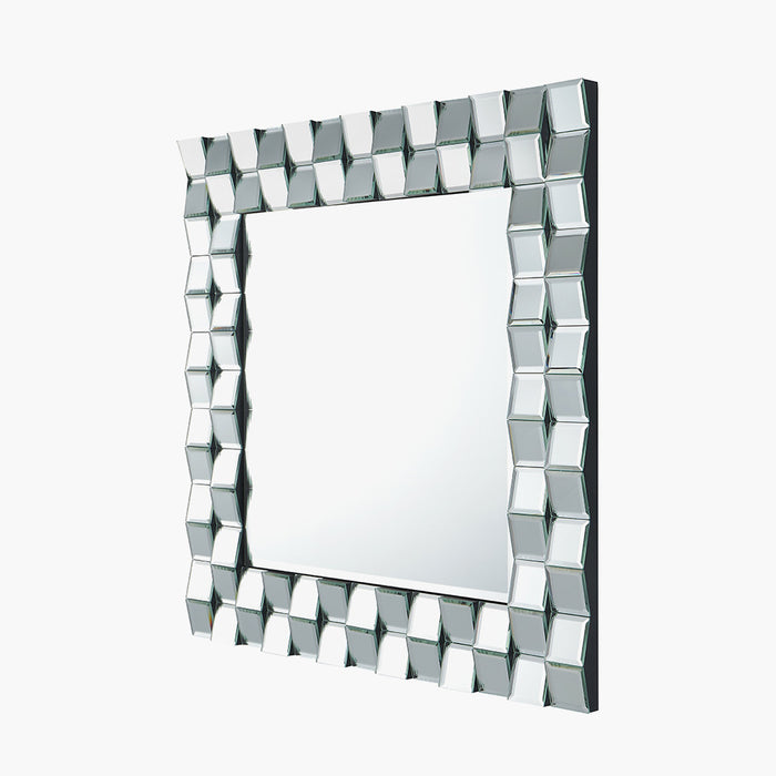 Mirrored Glass Tile Square Wall Mirror – Dazzling Decorative Accent