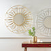 Gold Metal Cane Design Round Wall Mirror – Bold Style Statement