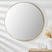  Natural Wood Veneer Slim Frame Round Mirror – Minimalist Large Statement Piece