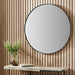 Black Metal Slim Frame Round Wall Mirror – Large Minimalist Feature