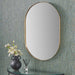 Brushed Gold Metal Slim Frame Oval Wall Mirror – Modern Elegance