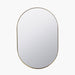 Brushed Gold Metal Slim Frame Oval Wall Mirror – Modern Elegance