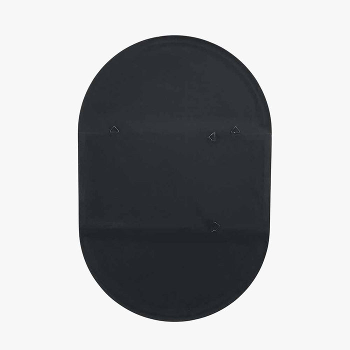 Black Metal Slim Frame Oval Wall Mirror – Minimalist Elegance