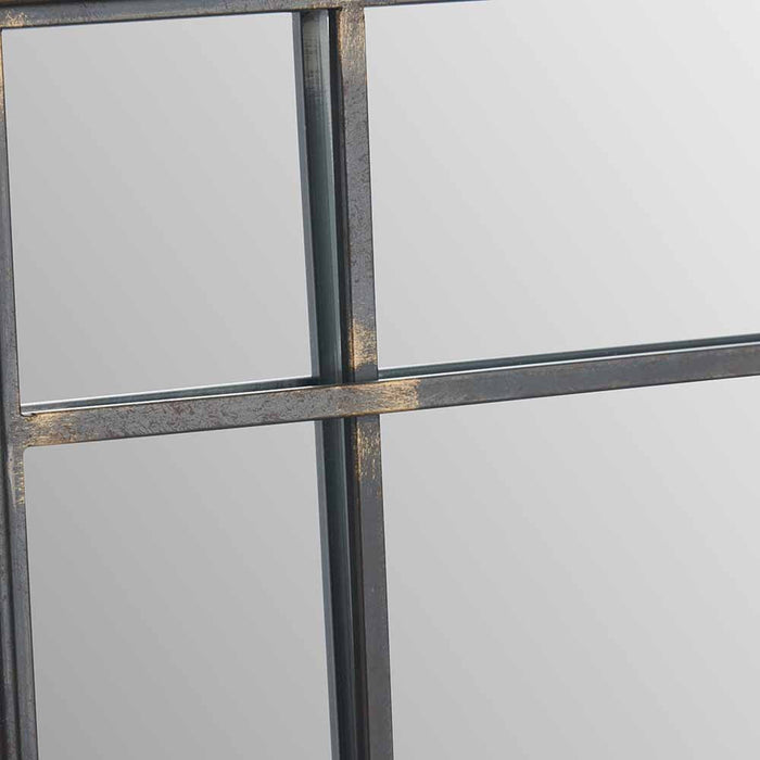 Elegant Antique Bronze Metal Square Wall Mirror with Inner Frame Detail