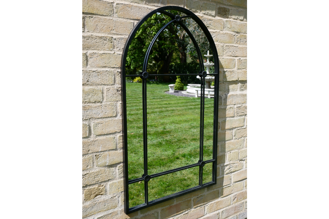 Curved Beautiful Black Garden Mirror - Catch A Glimpse! - Decor 