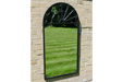  Indoor / Outdoor Black Arched Metal Garden Mirror - 115 x 60 cm - Decor Interiors 