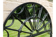  Indoor / Outdoor Black Arched Metal Garden Mirror - 115 x 60 cm - Decor Interiors 