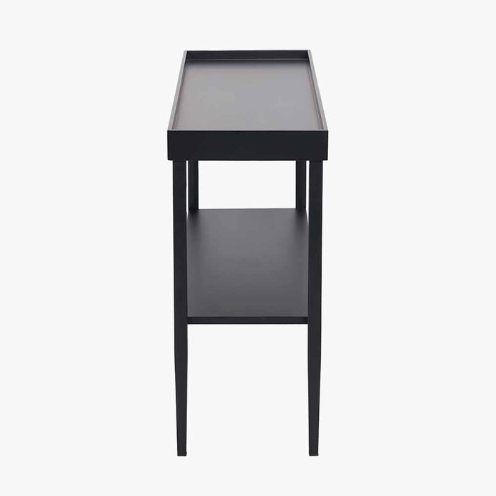 Marnie Side Table, Black Wood Veneer, Handy Shelf