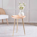 Seline Side Table, Apricot Enamel, Gold Metal Legs, Round Top