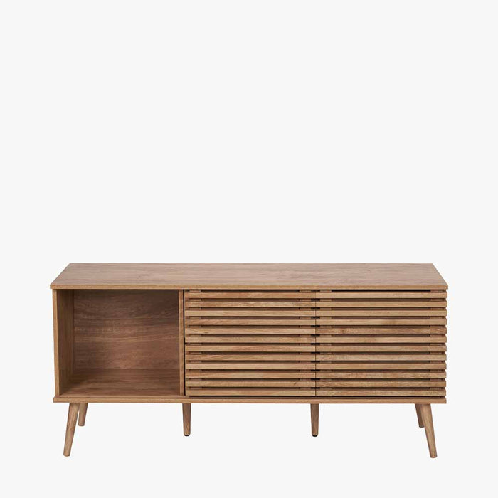 Larsen Wooden Sideboard, Natural, Slatted, 2 Door 