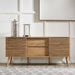 Larsen Wooden Sideboard, Natural, Slatted, 2 Door 