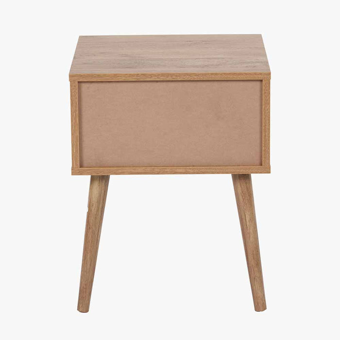 Larsen Wooden Slatted Bedside Cabinet, Natural