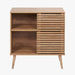 Larsen Wooden Sideboard, Natural, Slatted, 2 Door, Matching Angled Legs