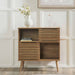 Larsen Wooden Sideboard, Natural, Slatted, 2 Door, Matching Angled Legs