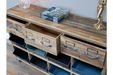 Rustic Sideboard, 3 Wooden Drawers, 8 Metal Storage