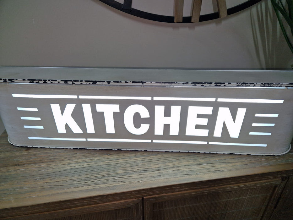 Distressed White Retro Kitchen Light Box