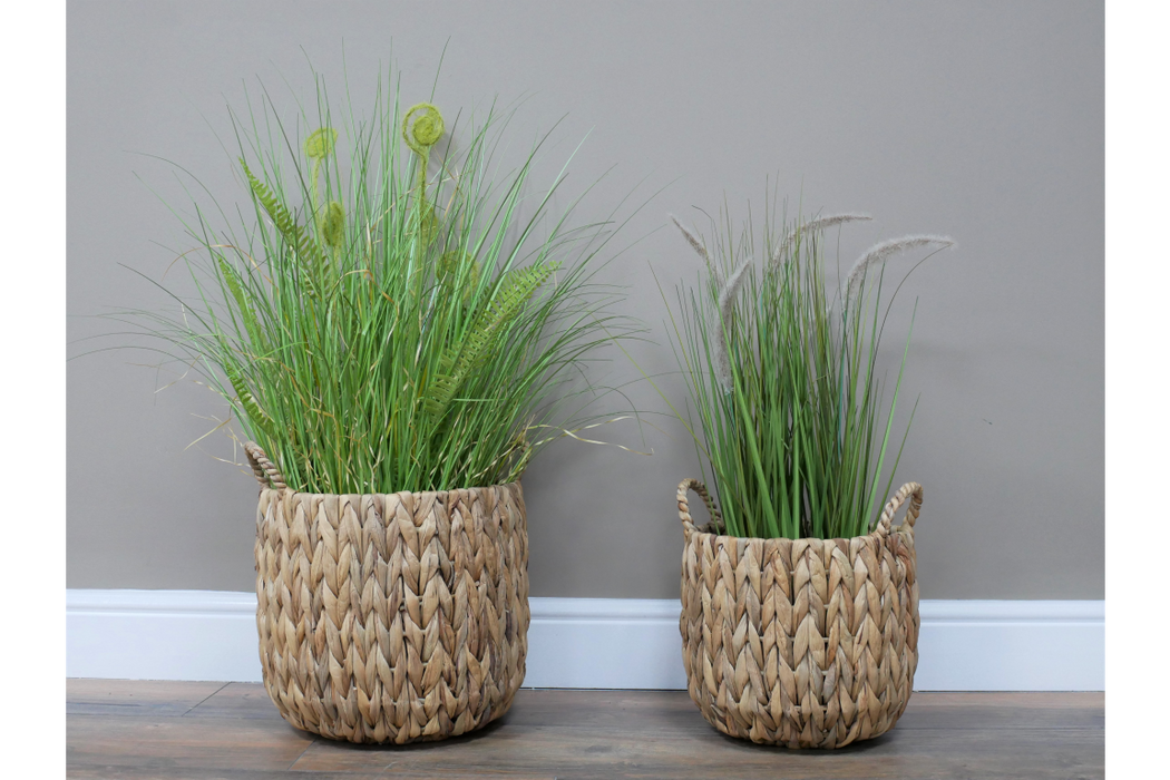 Straw Basket, Planters, Set Of 2