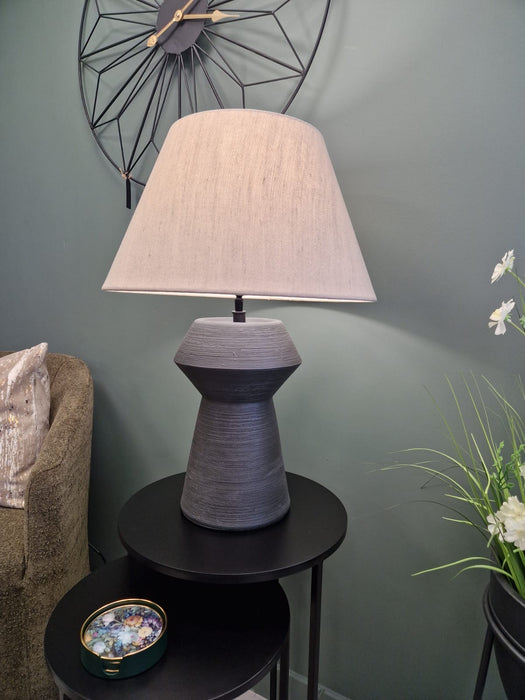 Modern Black Ceramic Tapered Table Lamp with Shade