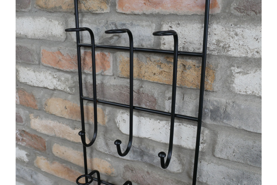 Wine Rack, 9 Bottle Wine Storage, Black Metal,  Wall Hanging