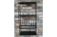 Glass & Plate Rack, Black Metal,  Wall Hanging