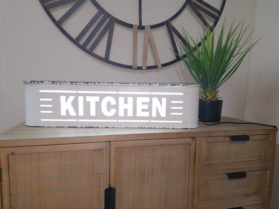 Distressed White Retro Kitchen Light Box