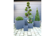 Outdoor Garden Planters, Blue Clay, Square, Set Of 5