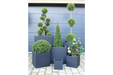 Outdoor Garden Planters, Blue Clay, Set Of 6