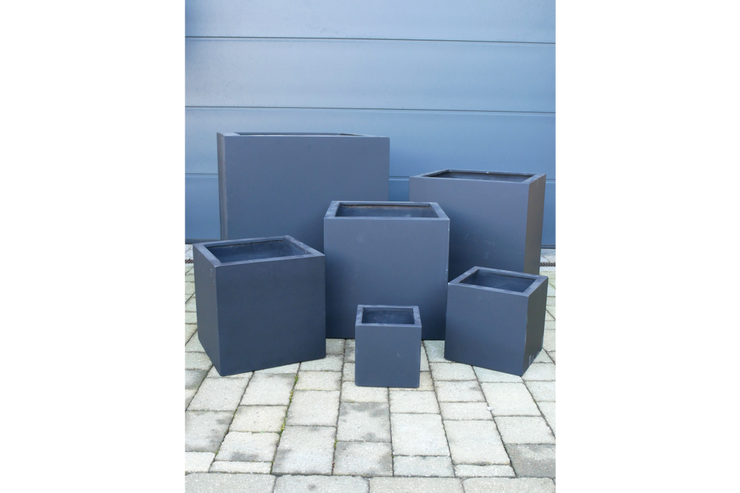 Outdoor Garden Planters, Blue Clay, Set Of 6