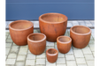 Outdoor Garden Planters, Terracotta Clay, Round, Set Of 6