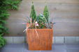 Outdoor Garden Planters, Terracotta Clay, Rectangular, Set Of 2