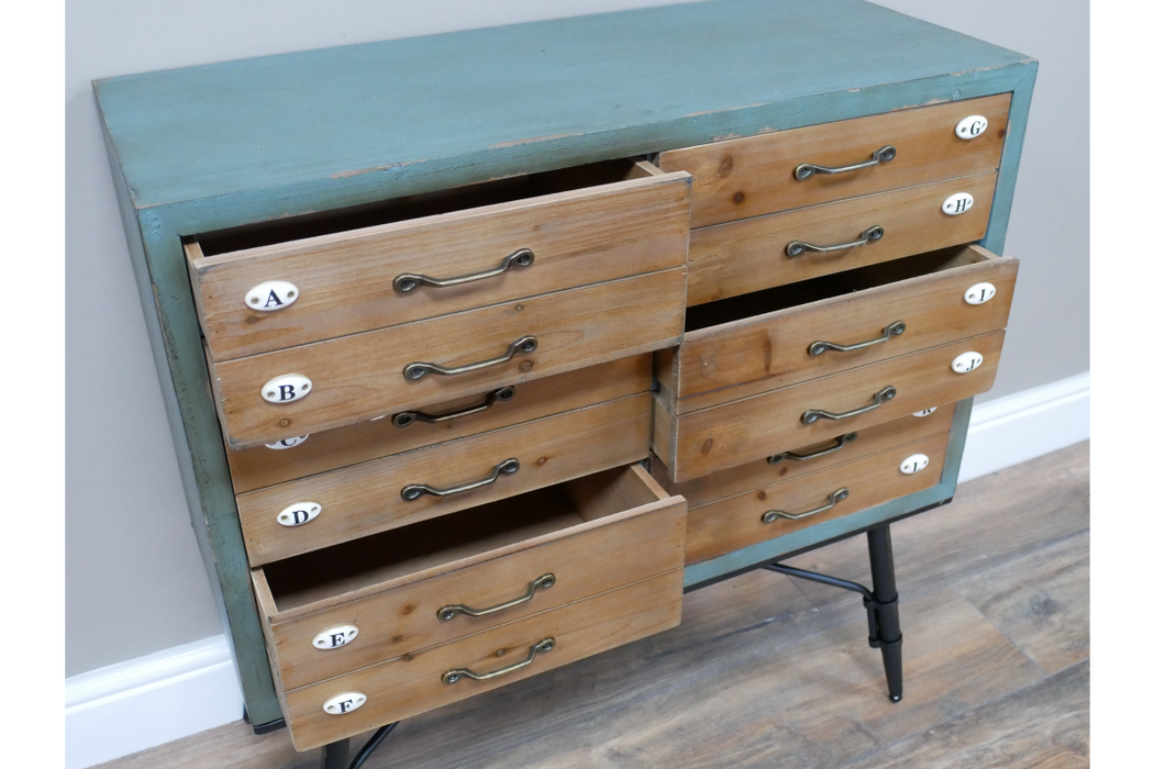 Industrial Wood & Metal Multi Drawer Storage Sideboard  78 x 75 cm ( Due back in 30th of November)