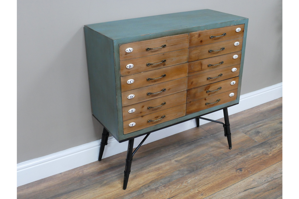 Industrial Wood & Metal Multi Drawer Storage Sideboard  78 x 75 cm ( Due back in 30th of November)