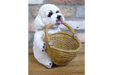 Outdoor Garden Planters, White, Rectangular, Dog With Basket