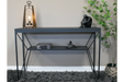 Industrial Geometric Console Table – Metal Frame with Wooden Shelves -  Decor interiors