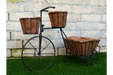 Outdoor Garden Planters, Black Metal, Bike 