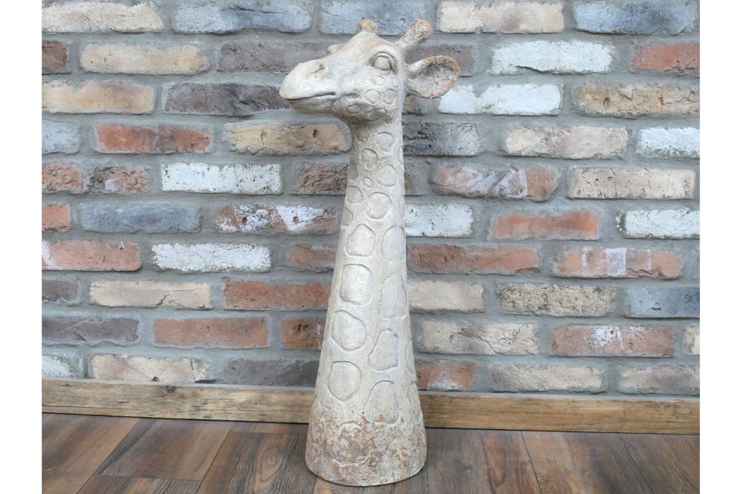 Decorative Distressed White Giraffe Head - 77cm