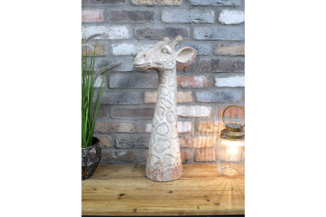 Decorative Distressed White Giraffe Head - 61cm