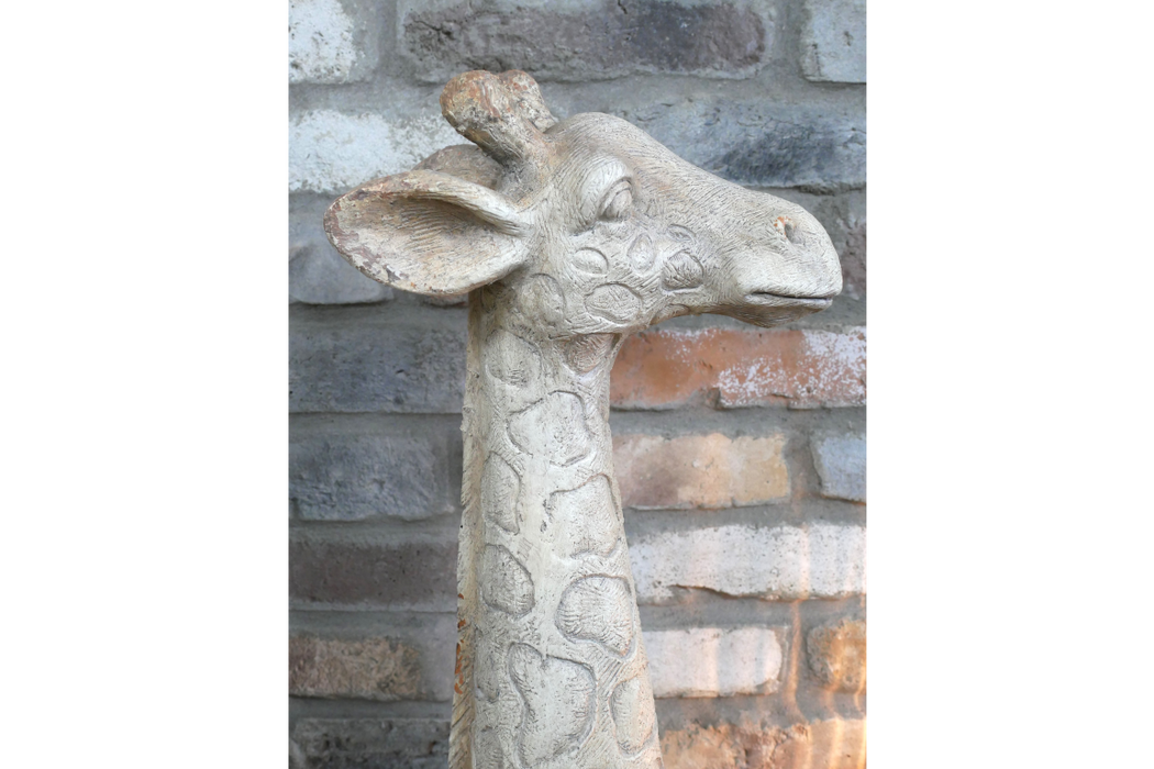 Decorative Distressed White Giraffe Head - 61cm