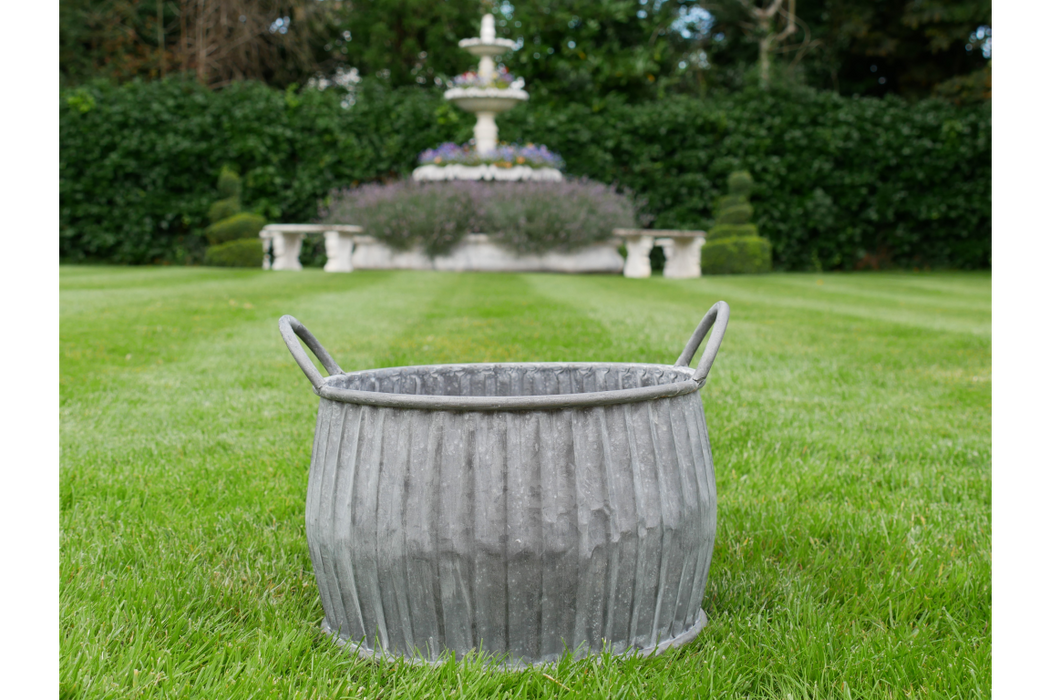 Outdoor Garden Planters, Grey, Round, Planter 