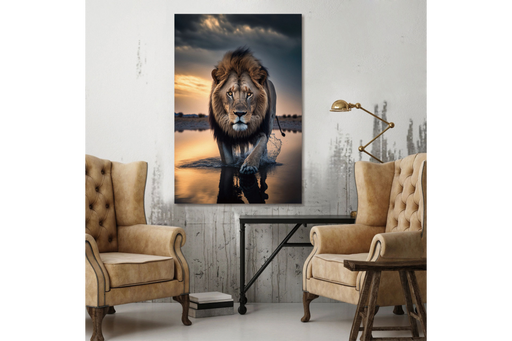 Majestic Glass Animal Wall Art – Lion Portrait & High Quality Finish  