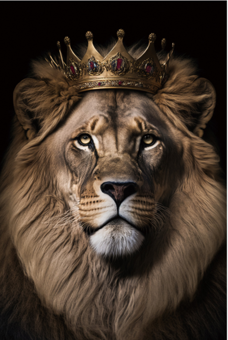 Animal Glass Wall Art 'King Of The Jungle'