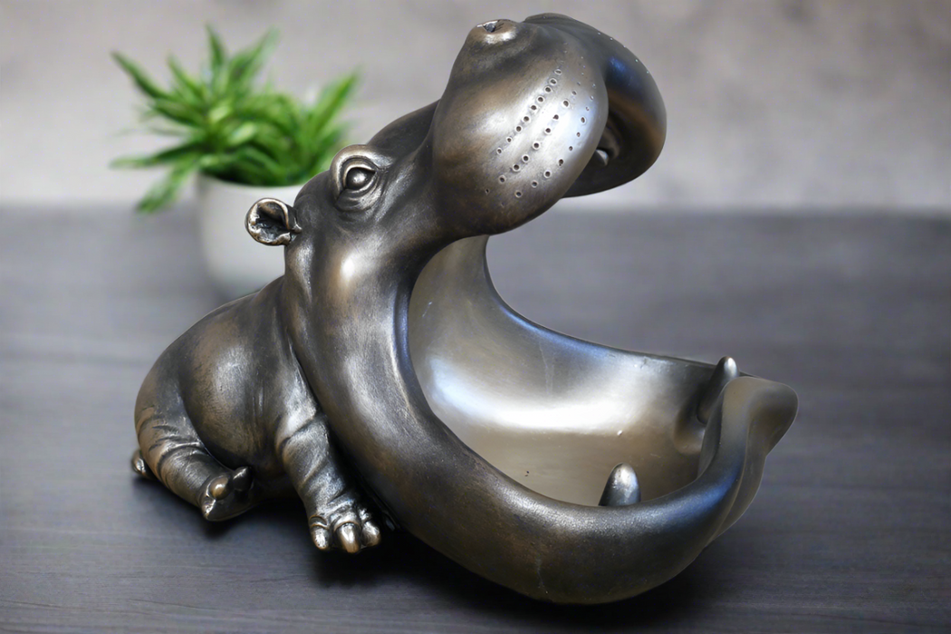 Decorative Hungry Hippo Bowl, Silver