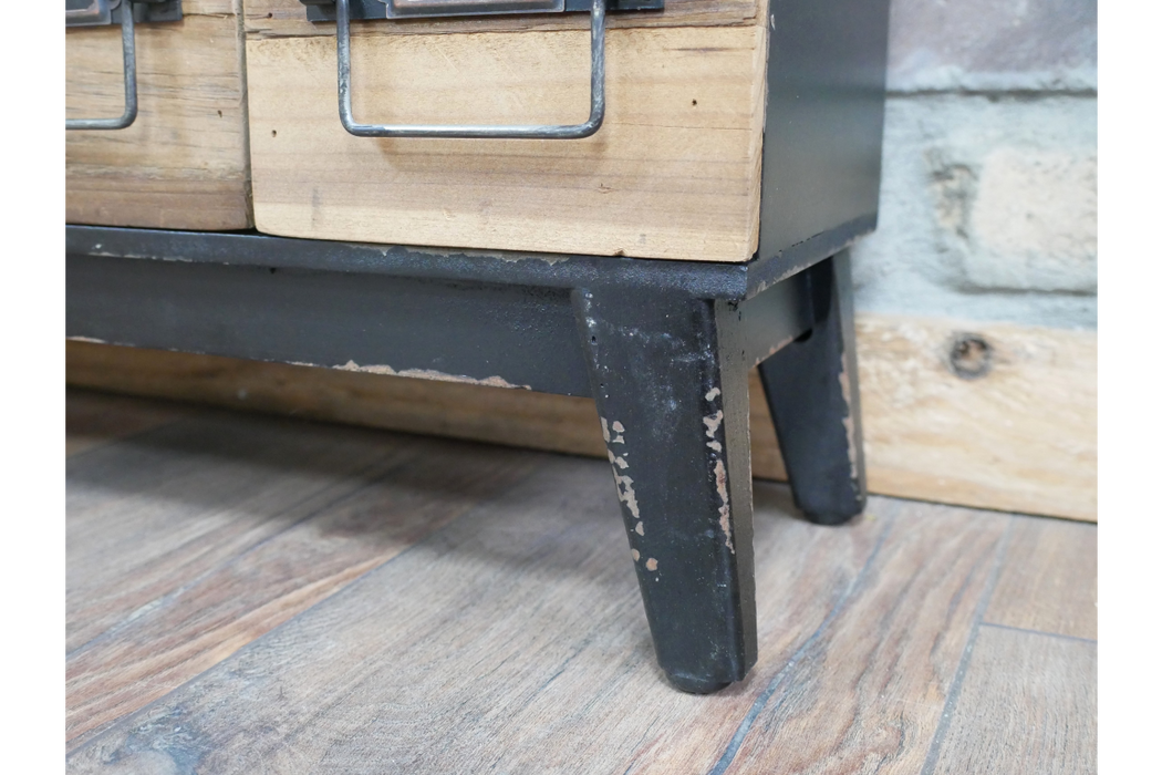 Rustic Industrial Multi-Drawer Storage Unit