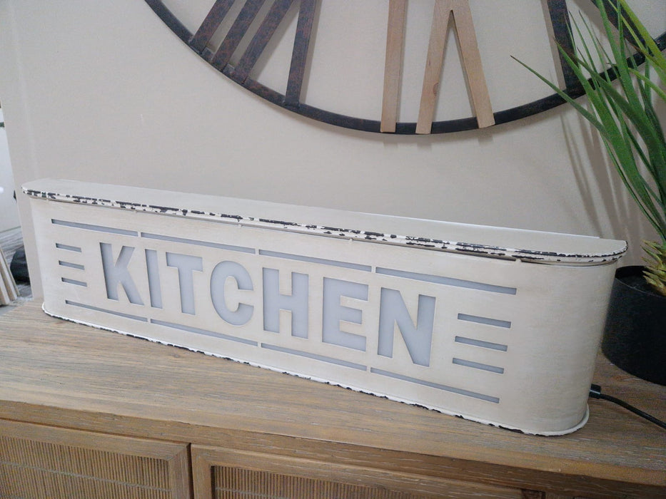 Distressed White Retro Kitchen Light Box