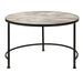 L Bamboo Round Table – Iron Frame with Paper and Glass Top