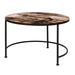 Black Metal Base L Venezia Round Table With Printed Glass Top