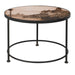 Black Metal Frame S Venezia Round Table With Printed Glass Top