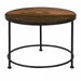 Black Metal Base S Misty Evening Side Table With Printed Glass Top